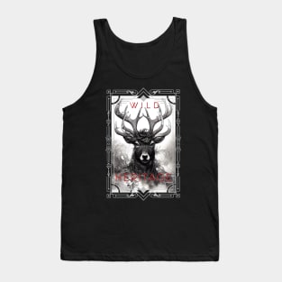 Stag Deer Wild Nature Illustration Line Epic Illustration Line Art Tank Top